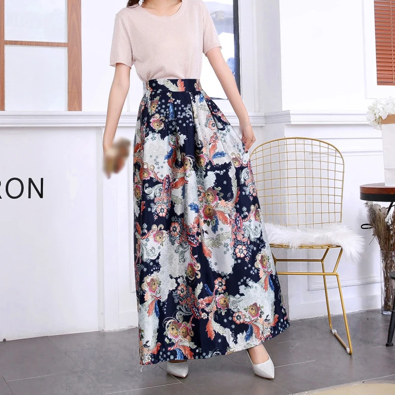 Women Ladies Skirt Cocktail Summer A Line Maxi Fashion Party Long Vintage Loose Retro Baggy Bottoms Full Length | Женская одежда