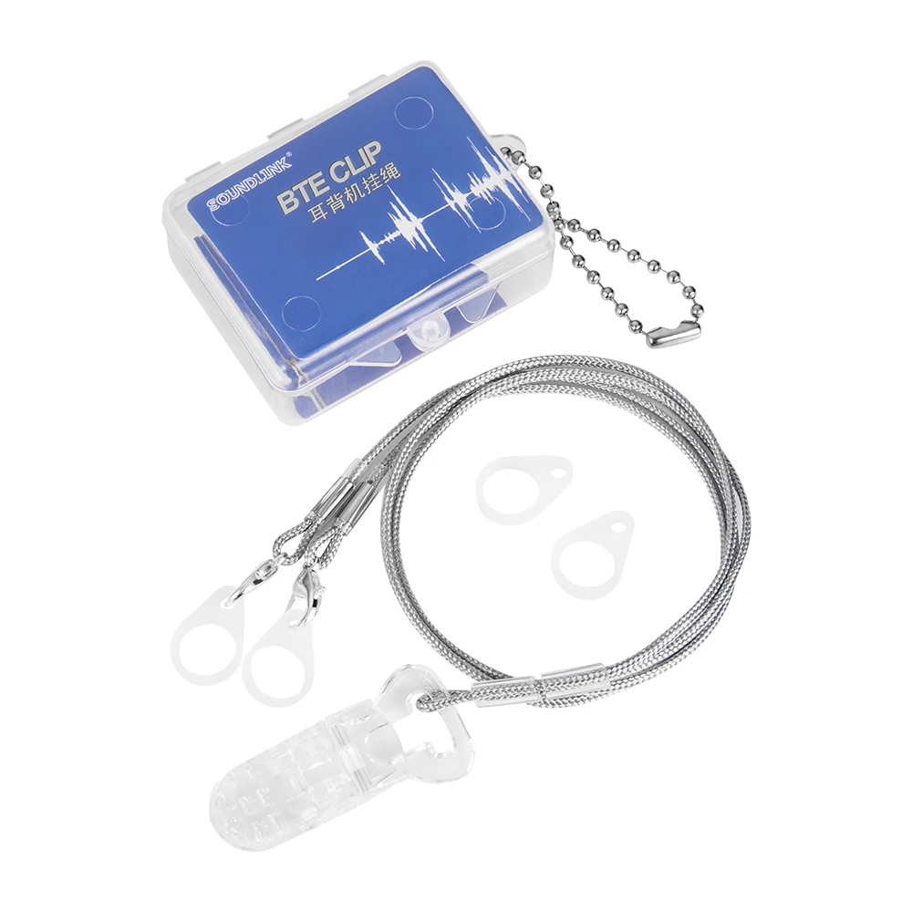 

50PCS BTE Hearing Aid Clip Holder Protector for Behind the Ear Hearing Aids Binaural Corded 9mm Silicone Loops