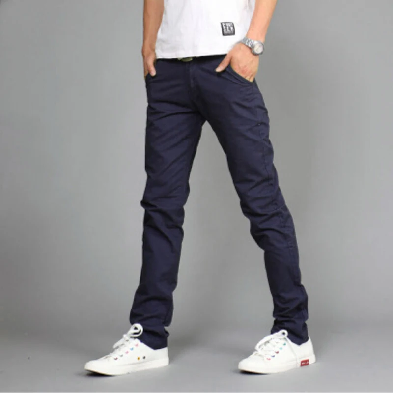 

2019 Spring Summer New Casual Pants Men Cotton Slim Fit Chinos Fashion Trousers Male Brand Clothing Plus Size 28-38 8 colour