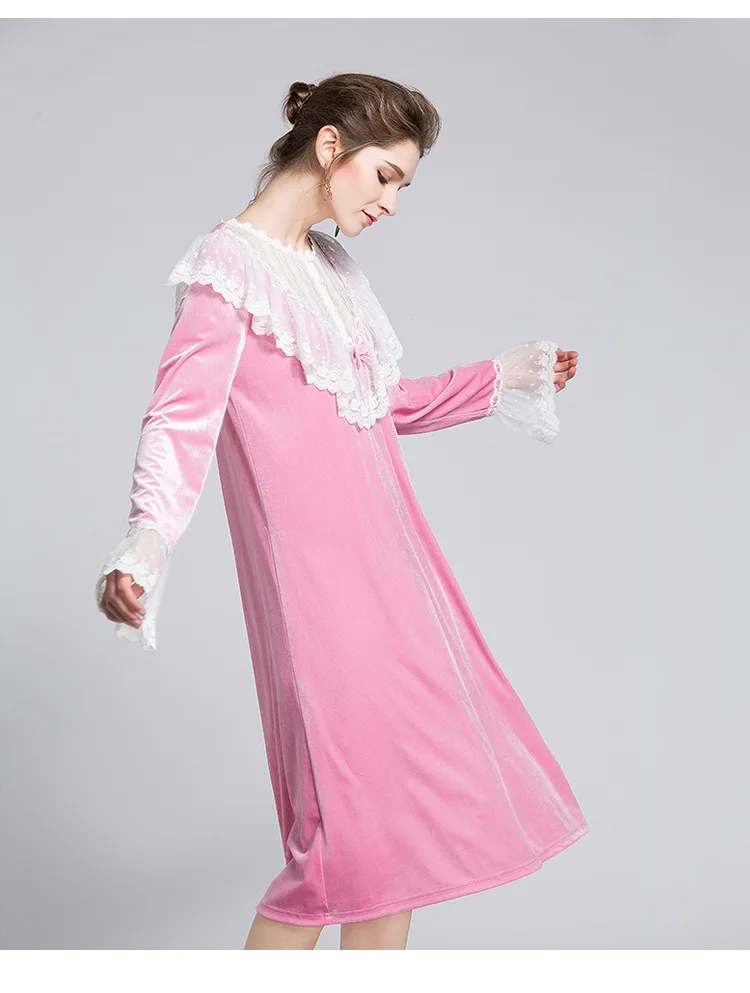 Fdfklak белая ночная рубашка Демисезонный пикантные Кружево Винтаж Ночные рубашки для девочек длинная ночная рубашка Для женщин пижамы
