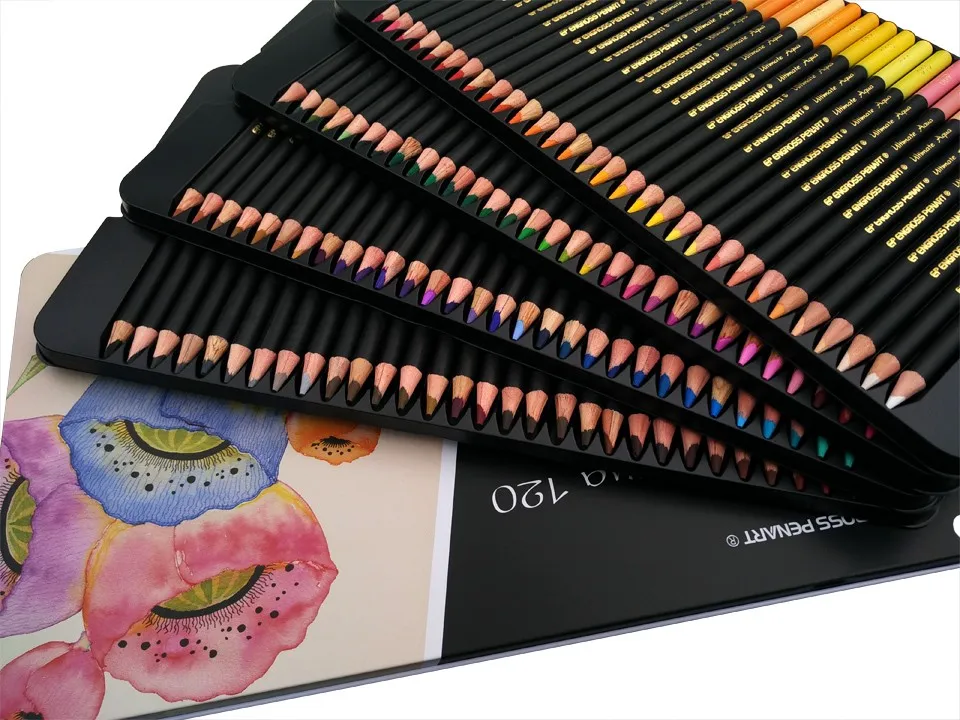 120 Coloured Pencils Watercolor Set Peroci-5