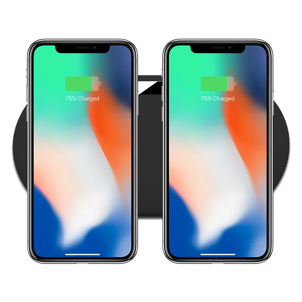 PORTEFEUILLE Dual Qi Wireless Charger Fast For Samsung s8 s9 s10 Plus S7 S6 Note 8 9 7 5 For Huawei Mate 20 Pro Mate RS charger  (6)