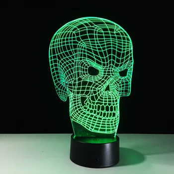 

Hot Remote Touch Colorful 3d Lamp Skull Creative Vision Desk Lamp Colorful Nightlight Halloween gift Table Lamps