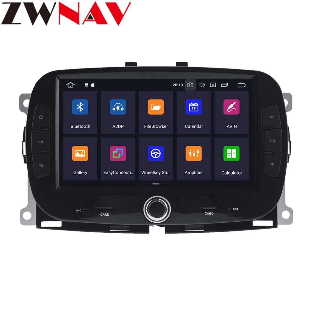 Best Android 9 4+64G DSP Car 2 din Player GPS Navigation For Fiat 500 2015 2016 2017 2018 Head Unit Multimedia Player Tape Recorder 1