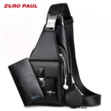 ZORO PAUL, мужские повседневные сумки через плечо из искусственной кожи, мужские дорожные нагрудные сумки, сумка-мессенджер с кошельком