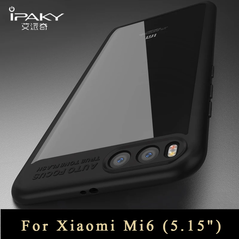 

Xiaomi mi6 case Original ipaky Brand xiaomi mi6 pro case Silm transparent cover + Silicone Frame For xiaomi m6 mi 6 cover 5.15''
