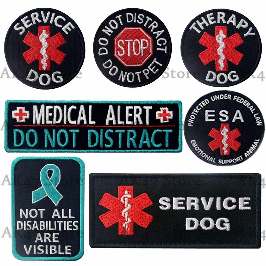 

Service Dog DO NOT DISTRACT Patch THERAPY DOG PET Medical Working Training Dog Badge k9 K-9 Vest Harnesses Morale Patch APPLIQUE