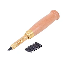 PPYY NEW-6 размеров наконечников 1,5 мм, 2 мм, 2,5 мм, 3 мм, 3,5 мм, 4 мм дырокол для винтов/Авто Кожаный инструмент для книги сверло ремесло комплект