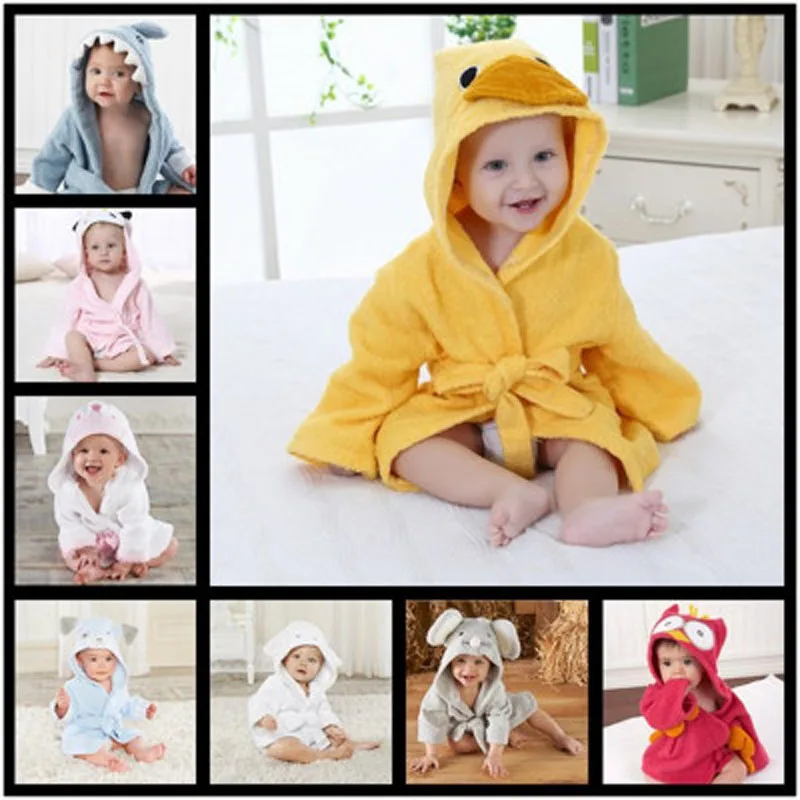 BABY sleepwear Animal Charater Square Hooded Bath Towel Set Baby Product Cartoon Baby Robe Infant Bath Towels TW02