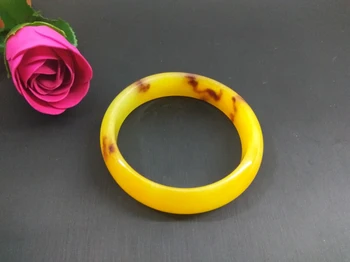 

Xinjiang natural hetian JADES bracelet Floating safflower yellow bracelets Female JADES jewelry design jewelry