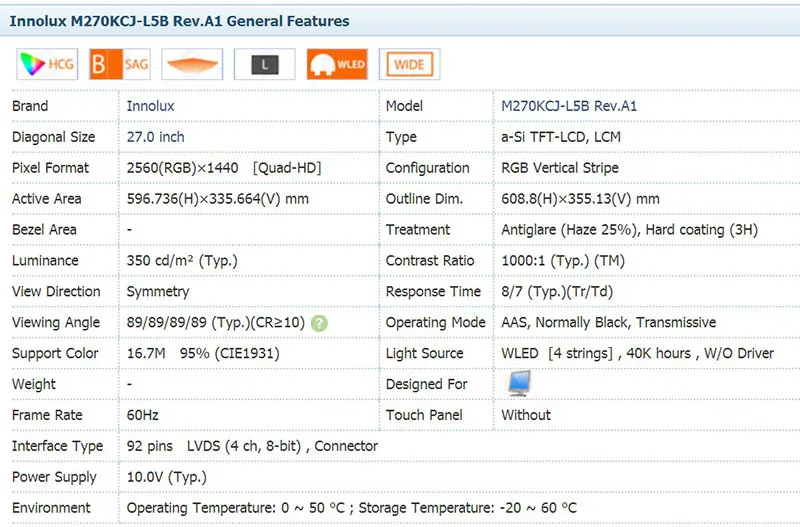 27 дюймов 2K ЖК-экран M270KCJ M270KCJ-L5B LM270WQ4 SSB3 для lenovo AIO 520-27IKL Dell U2715H все-в-одном компьютере