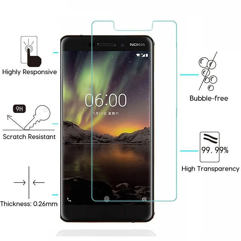 Защитное стекло для Nokia 6 1 5 3 2 закаленное защитная пленка|Защитные стёкла и
