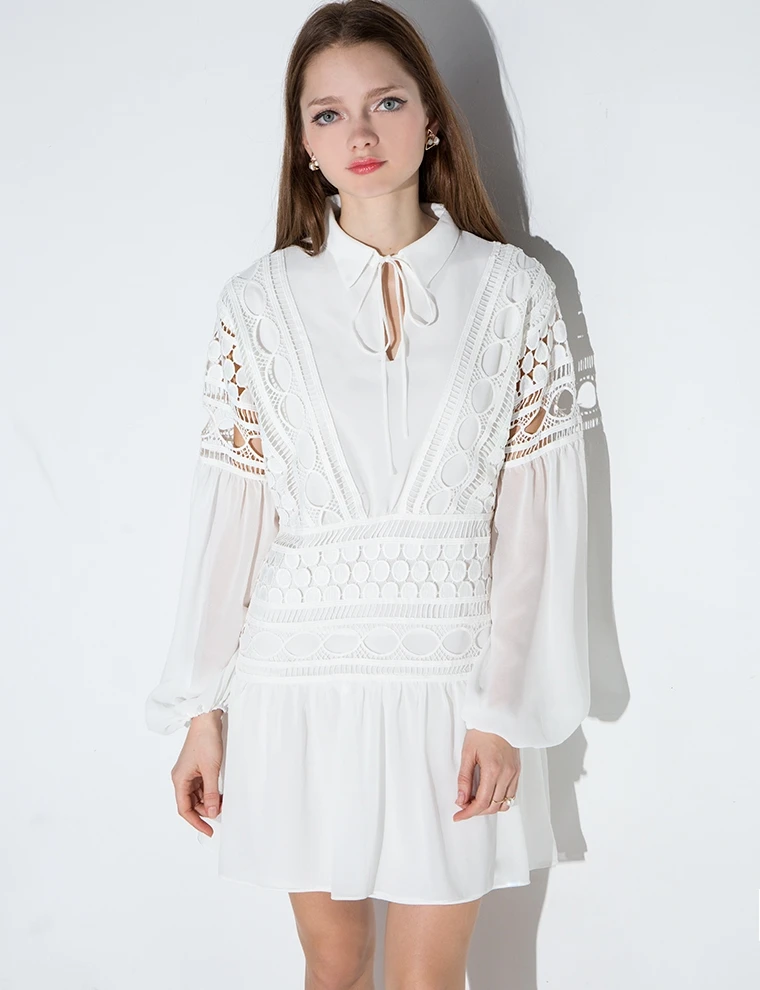 White Lace font b Dress b font 2016 New Spring font b Women b font Elegant