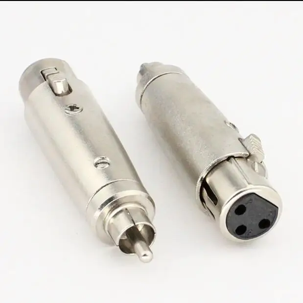 10pcs 100pcs K3P 3 Pole Female to J Type RCA Male Converting Connector Plug Male XLR to Female