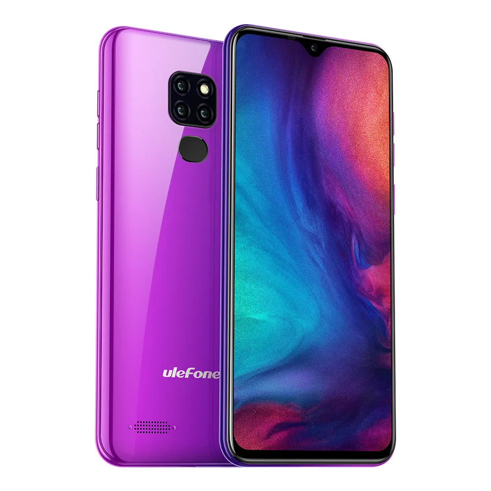 Ulefone Note 7P Mobile Phone Android 9.0 Cellphone 6.1" MT6761VW Quad Core 3GB+32GB Face ID 3500mAh Smartphone 3 Rear Cameras - Цвет: Фиолетовый