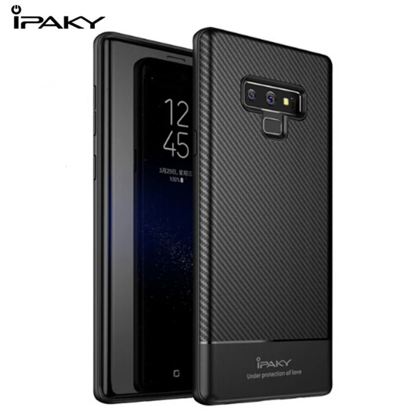 

IPAKY For Samsung Galaxy Noe 9 Case Shockproof TPU Carbon Fiber Anti Knock Case For Samsung Note 9 Note9 Silicone Phone Cover