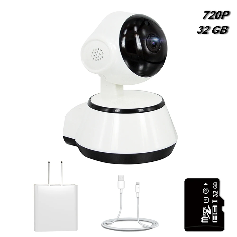 1080P FHD Baby Monitor WiFi Nanny Intercom IR Night vision Two Way Audio Real Time and Playback Wireless Portable Baby Camera - Color: Set3 720P with 32GB