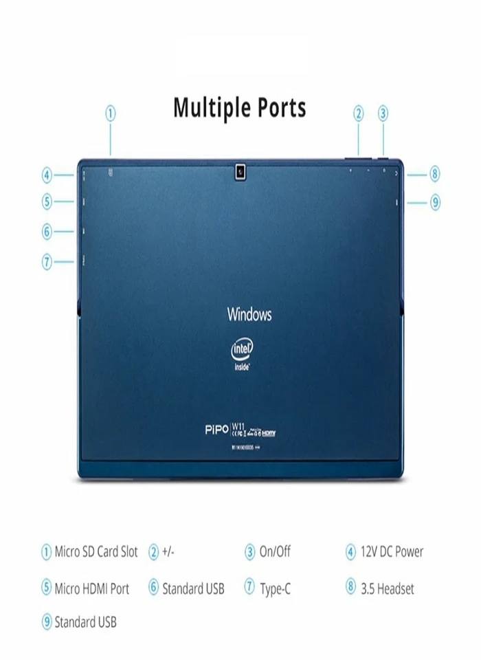 PiPo W11 2 в 1 планшетный ПК Intel N4100 4 Гб ОЗУ 64 Гб ПЗУ 180 ГБ SSD 11,6 дюймов 1920*1080 ips WIFi Windows 10