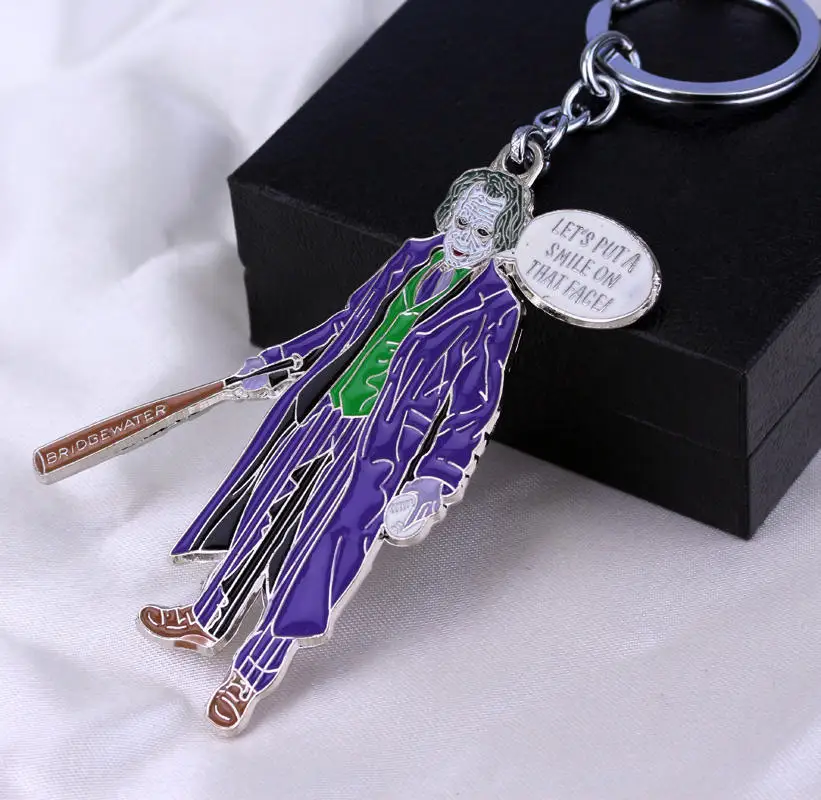 Эмалевый мужской/женский брелок с надписью Let's Put A Smile|joker keychain|keyrings for a womankeychain