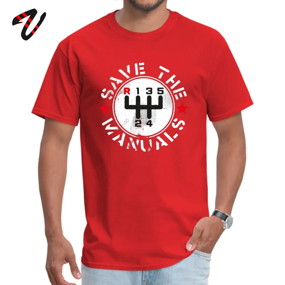 Men's Funny Save The Manual Transmission Cotton Crew Neck T-Shirt with Koi Pickle Design - Free Shipping