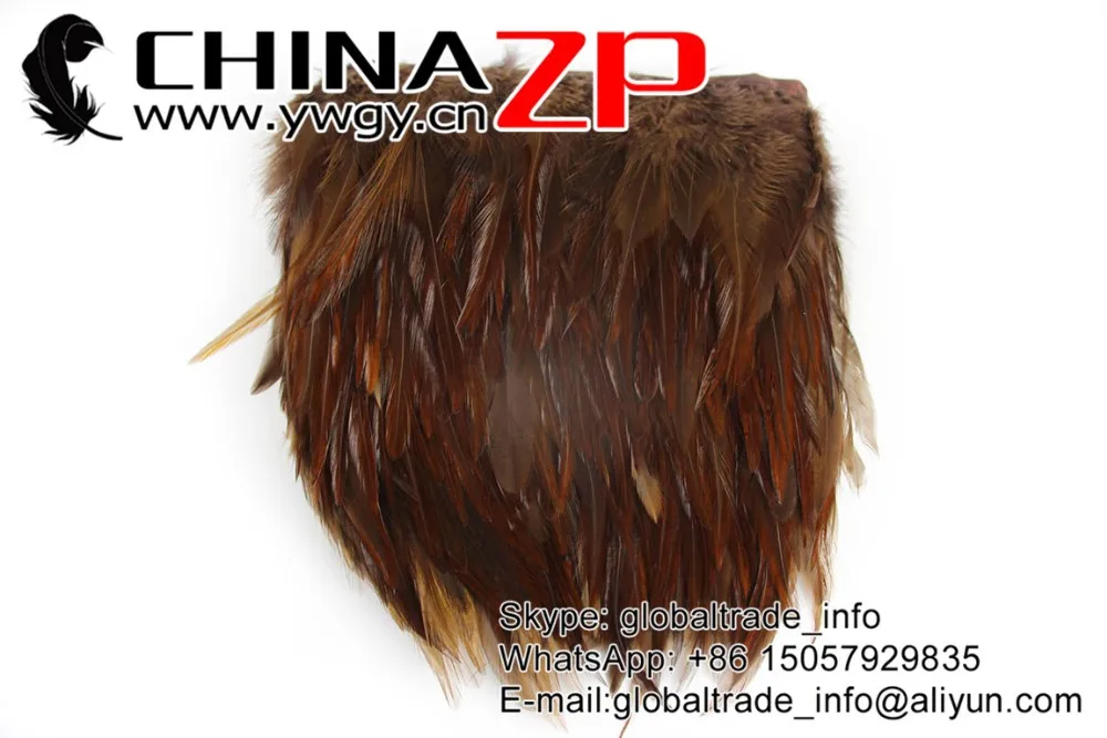 Rooster Saddle Feathers Trim Fringe-Brown (2)