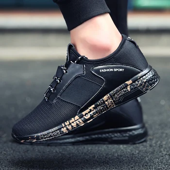 

Summer Red Fashion Mesh Casual Shoes Lace Up High Quality Men Shoes Comfortable Sole New Style Men Breathable Black Adult Shoes