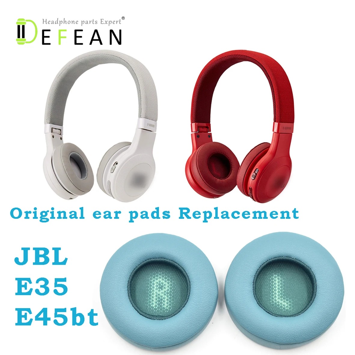 

Defean Green Replacement Protein Leather and Memory Foam Ear Pads Cushion for JBL E35 E45bt E45 Bluetooth Wireless Headphone