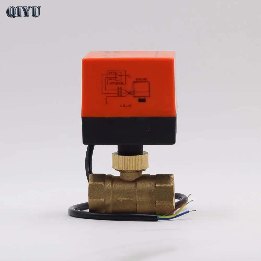 

AC 220V DN15 DN20 Air conditioning heating floor mini electric two-way valves,Three line two electric control ball valve gate