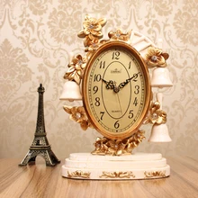 Meijswxj Saat Desktop Table Clock Mute Living room Retro bedside clocks Despertador Digital Bracket Clock masa saati Home Decor