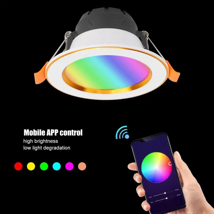 

Voice APP Control 7W RGB+W Smart WIFI LED Downlight Ceiling Light Voice APP Control