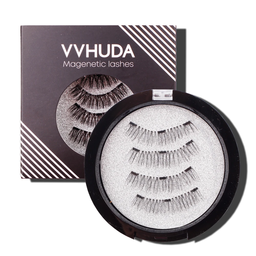 

VVHUDA Magnetic Eyelashes 3D Reusable Fake Lashes Extension Synthetic Fibers Eyelash Magnet Professionl Makeup Natural Handmade