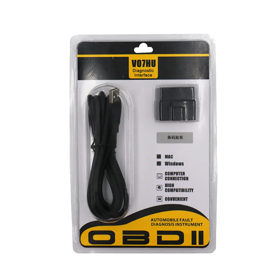 USB OBD2 ELM327 V1.5 V07HU PIC18f25k80+ FT232RL чип USB RS232 Порты и разъёмы на ПК ELM 327 практический Прочный Высокое качество l0422