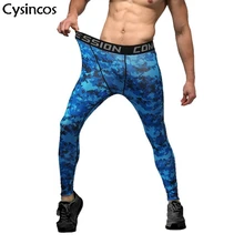 Cysincos New Men Fitness Pants Exercise Compression Camouflage Leggings High Elastic Quick-Dry Sweat Absorbed Trousers Plus Size