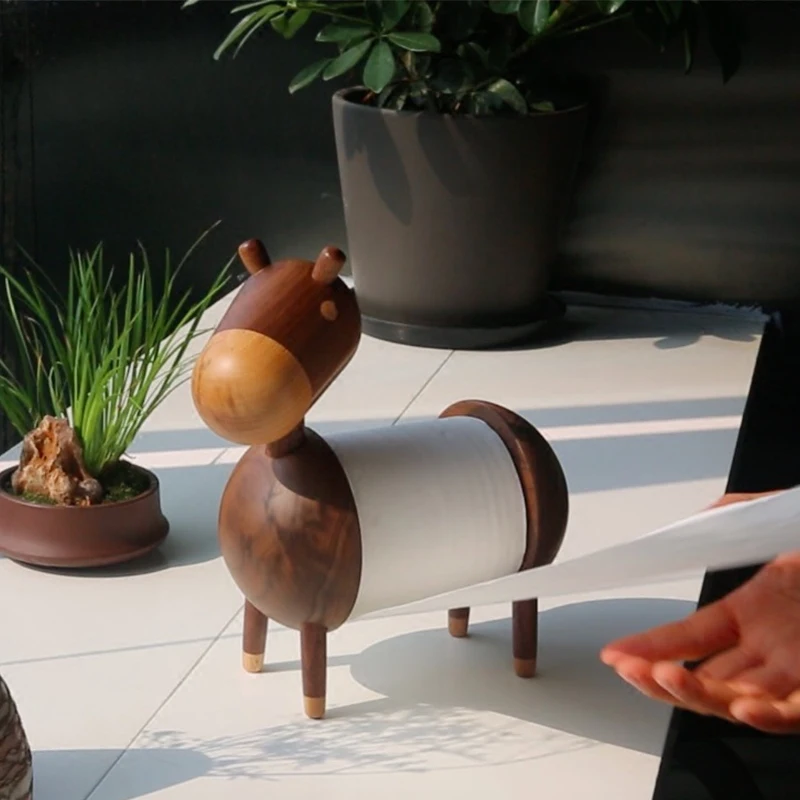 

Nordic living room office cute cute paper towel holder black walnut roll clip cute table paper holder LO62337