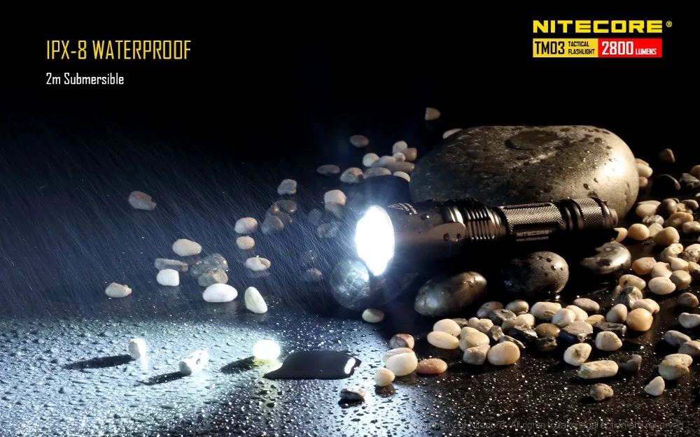 NITECORE TM03 4x CREE XHP70 светодиодный тактический фонарь 2800LM Перезаряжаемый 18650 аккумулятор охотничий прожектор