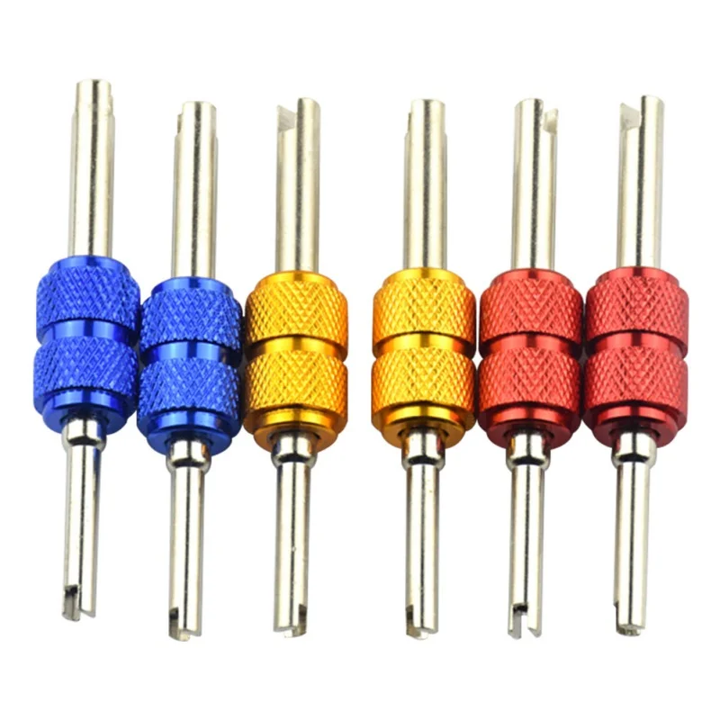 Aluminum Alloy Color Car Air Conditioner Valve Core Wrench Double Head Installation Tool Disassembly Screwdriver