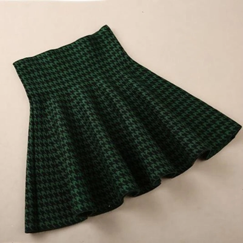 Новые удобрения и размер трикотажная короткая юбка средней длины, толстая мм Высокая талия юбка-зонтик, плиссированная Нижняя юбка