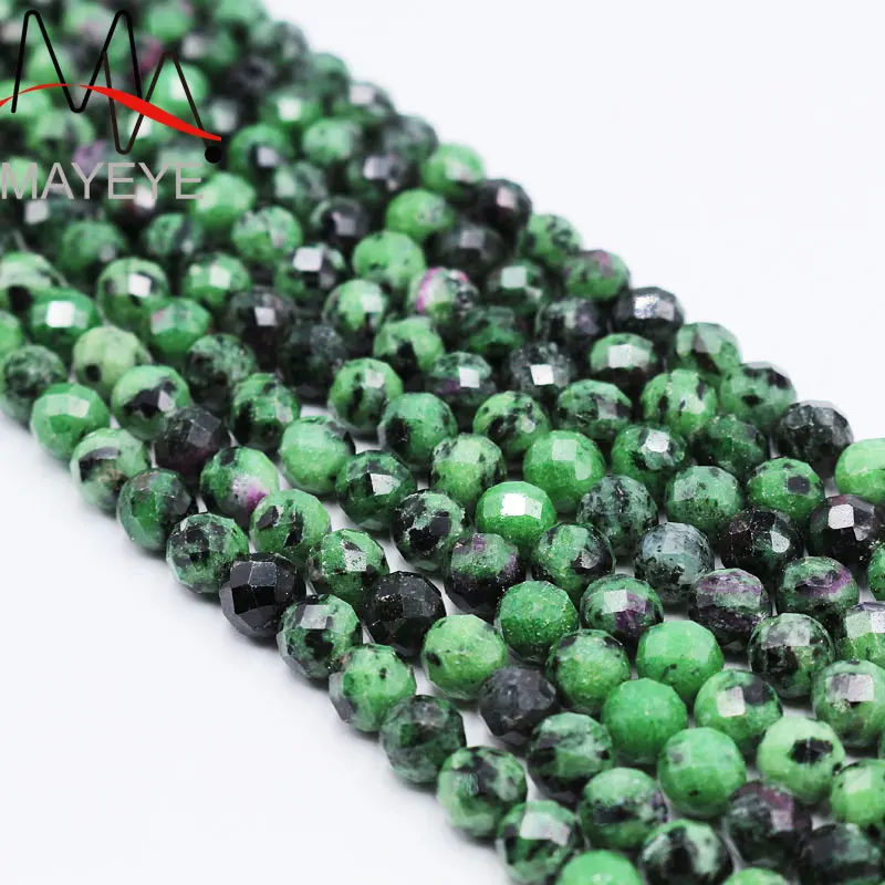 

Free shipping Natural faceted Ruby Zosite beads for Jewelery making Accessory 15inches 4/6/8/10/12mm Mayeye semi precious