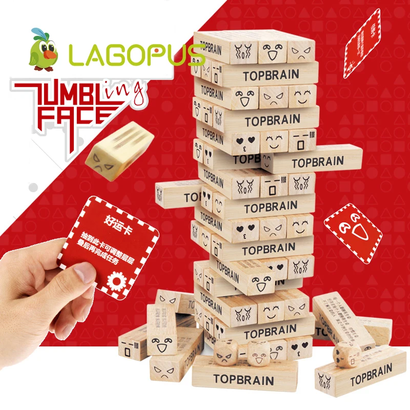 

Quality Beech Wooden Toys Building Blocks Toys Domino Stacker Extract Building Educational Jenga Game Kids Gift for Children