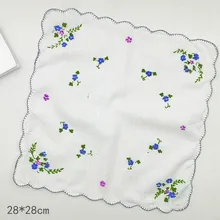 12 шт цветочный женский платок квадратные полотенца Для женщин Свадебная вечеринка гребешок хлопчатобумажные носовые платки женские mendil zakdoek katoen H03