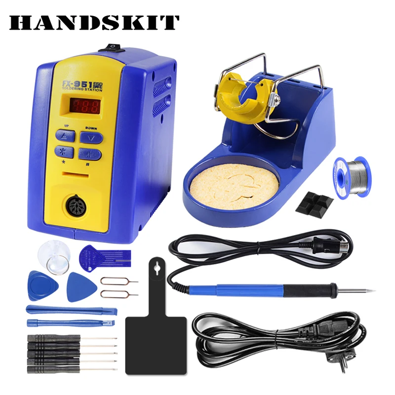 

Handskit FX-951 Soldering Station 220V 75W FX 951 Soldering Iron +T12 Tips +Soldering Tip Soldering Stand Welding Tools