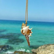 Lalynnlys, морской кулон ракушка, ожерелье для женщин, девушек, летние пляжные вечерние, модная золотая цепочка-чокер, ожерелье, ювелирное изделие, подарок N68801