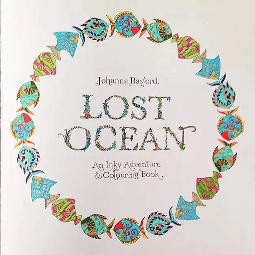 Aliexpress Buy NEW Lost Ocean Coloring Book Adult Hand Drawn Pencils 12 Pcs Relieve Stress Graffiti Painting Drawing English From