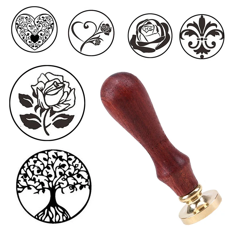 Afbeeldingsresultaat voor 1 STKS Lakzegel Stempel Bruiloft Boom Bloem Hart Retro Hout Klassieke Vintage Decoratieve Uitnodiging Antieke Afdichting Stempel