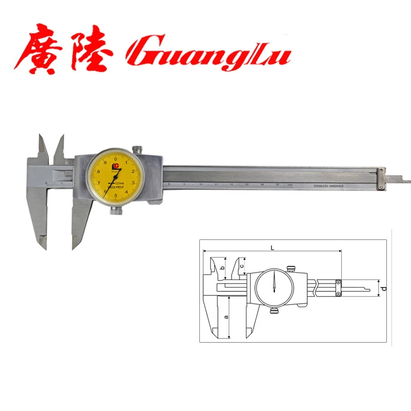 

Guanglu Dial Caliper High Precision 0.01mm Stainless Steel Paquimetro Vernier Calipers Measuring Instruments Measure Tools