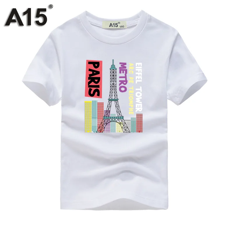 

A15 T-shirt Girls Kids Summer Fashion Girls Boys T Shirt Short Sleeve Cotton Soft Tops White Gray T Shirts Tops Age 6 8 10 12 14