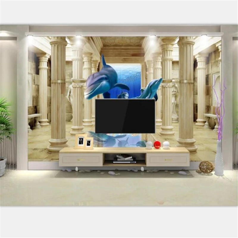 Фотофон Настенные обои от beibehang под водой 3d дворец римская колонна для домашнего