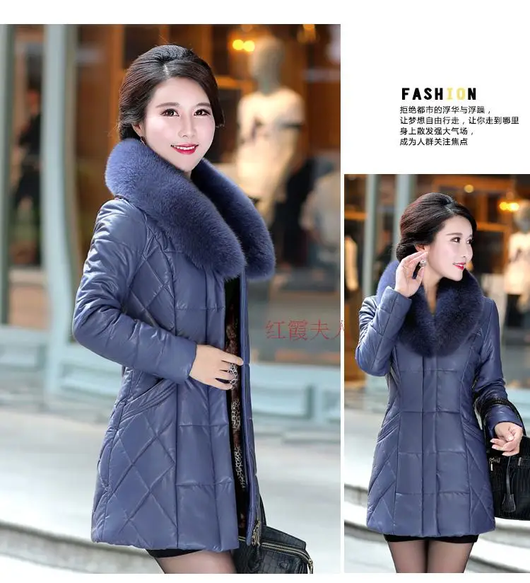 Women Winter Padded Jacket Artificial Fur Collar Thick Warm Winter Coat Women Female 2018 Plus Size 8XL Long Jackets Women CH734 (10)