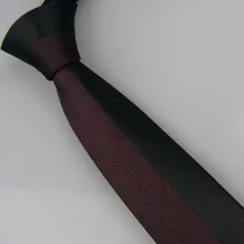 Lammulin Для Мужчин's Галстуки для костюма темно-красный, матовый половина черного цвета с вертикальными полосами шейный платок микроволокнистый жаккард узкий галстук 6 см Свадебная вечеринка