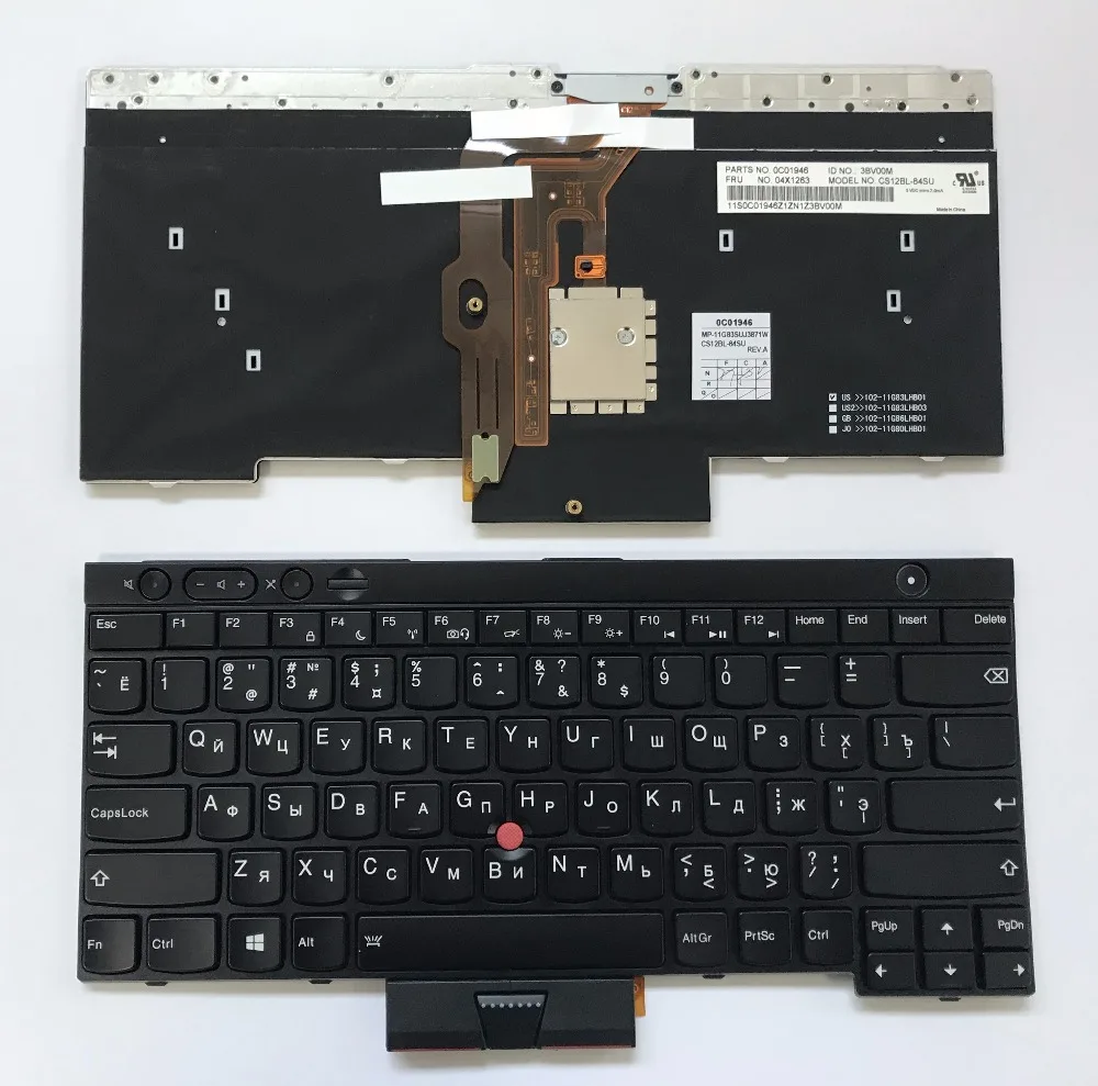 Новые оригинальные русская клавиатура для lenovo Thinkpad T430 T530 X230 W530 L530 подсветкой 04X1263